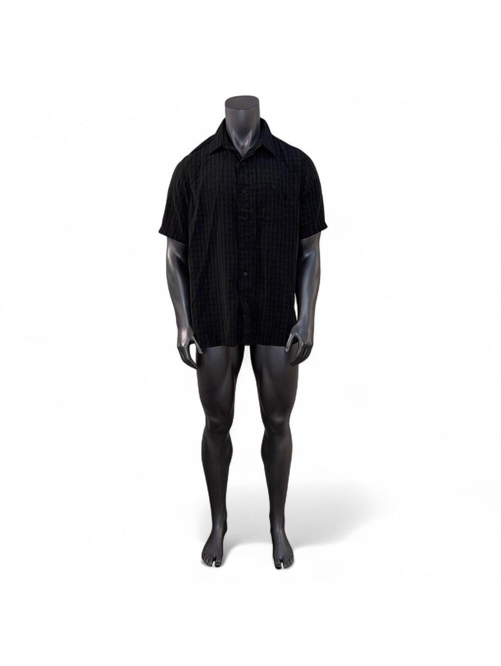 🖤 Men's George Dark Grid Short Sleeve Button-Up Shirt